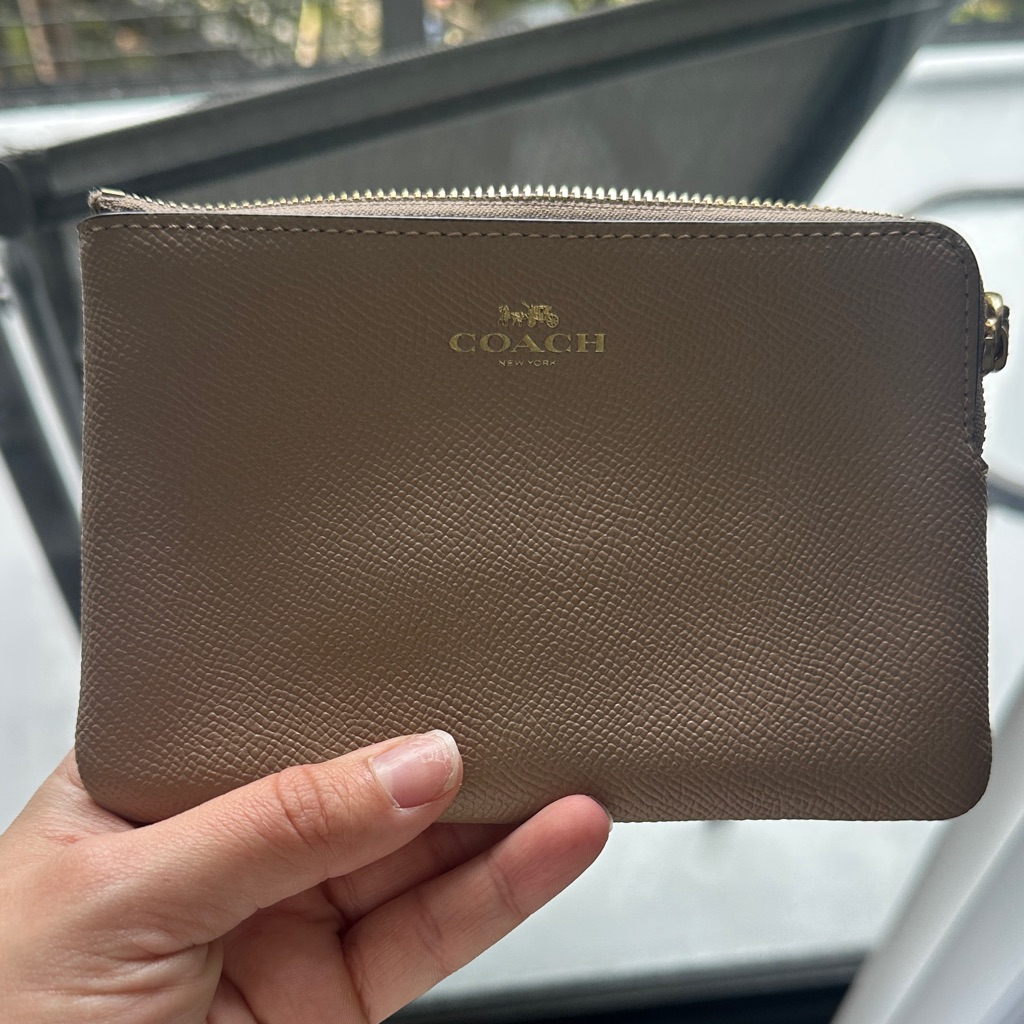 Coach Taupe Leather Pouch